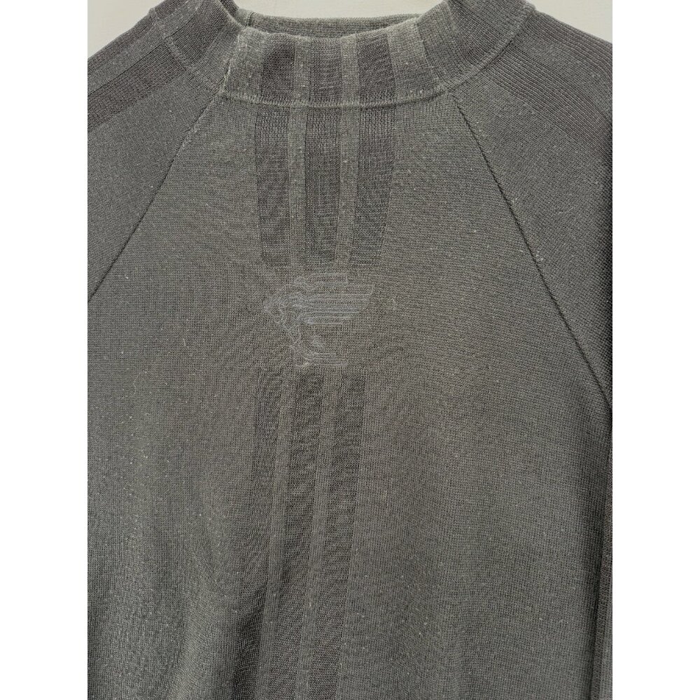 Versace Sport Alias Sweater Mens 2XL Black Knit Neck Pullover Y2K Embroidered